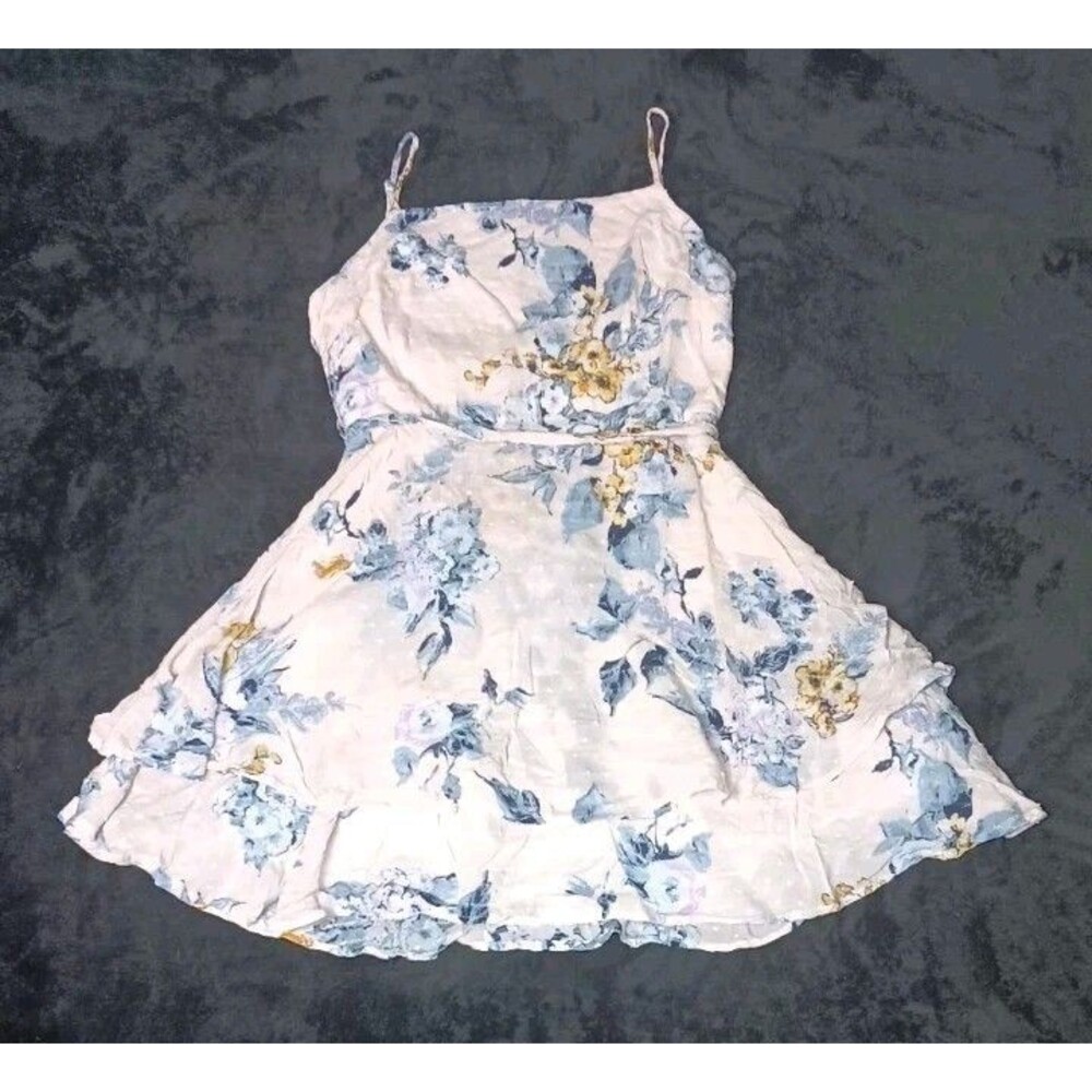 Altard State Sleeveless Swiss Dot Cami Mini Sundress M Floral Tiered Coquette